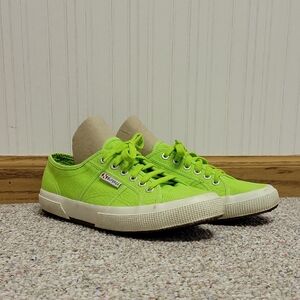 Superga Bright Lime Green Canvas Sneakers,  Women's Sz 8/Men's 6.5